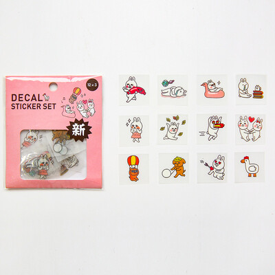 

Japanese Heart Decorative Mini Small PVC Cute Diary Girl Stickers Scrapbooking Flakes Rabbit Decal Stationery Items