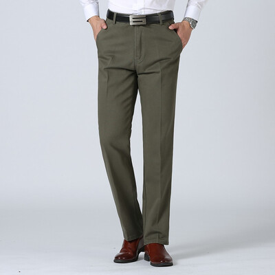 

Gobestart Mens New Style Business Plain Color Casual Trousers Large Comfortable Pant
