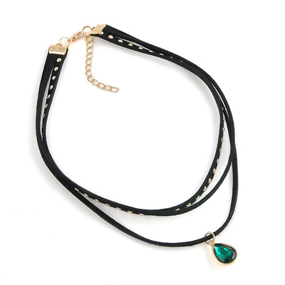 

Steampunk 3 Layers Black Ribbon Chocker Necklace Women Fashion Jewelry Bib Necklace Collier Bijoux Femme Collares