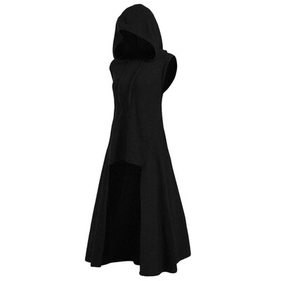 

Vintage Womens Gothic Hooded Irregular Long Pullover Steampunk Maxi Dress -2XL