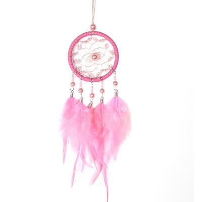 

Handmade Dream Catcher with Feather Wall Car Home Hanging Decor White