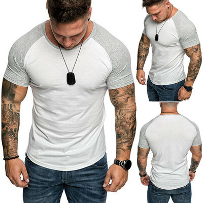 

Men Short Sleeve Gym T-Shirt Bodybuilding Slim Fit Stringer Shirts Top Blouse