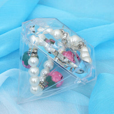 

Greensen 12 pcs Wedding Party Home Diamond Shape Transparent Plastic Happiness Candy Box Case