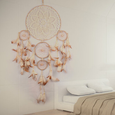

Handmade Dream Catcher Hanging Wind Chimes Feather Pendant