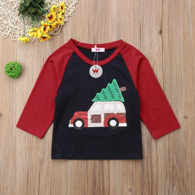 

New Kids Toddler Girls Cotton Long Sleeve T-shirt Tops Blouse Christmas Clothing