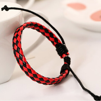 

Hand Woven Cowhide Bracelet Simple Retro Multi Color Optional Adjustable Fashion Casual Sporty Unisex Bracelet Jewelry