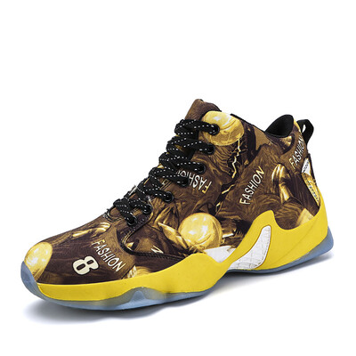 

Basketball shoes mens skid shoes Korean version of breathable mens casual fashion tide shoes high to help mens shoes