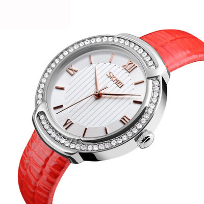 

〖Follure〗30M Waterproof Diamond Watch Women Leather Strap Quartz Watch Gift