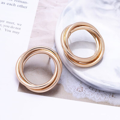 

2019 New Fashion Simple Gold Color Silver Geometric Big Round Earrings for Women Circle Drop Earrings Statement Brincos Jewelry
