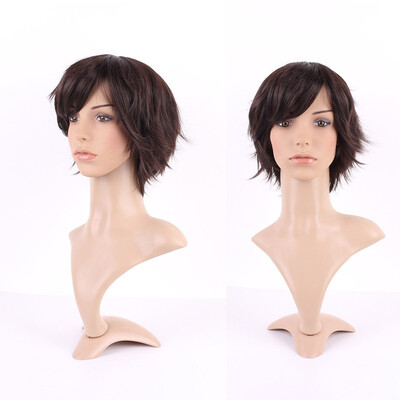 

Long Curly Synthetic Wig with Bangs Short Hair Wigs Heat Resistant Full Wig Full Head for Women
