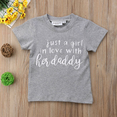

Cotton Toddler Kids Baby Girls Boys Tops T-shirt Blouse Tee Gray Clothes Summer
