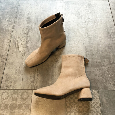 

Fairy wind Martin boots American&American high-heel high-heeled shoes middle-barrel&fashion short boots