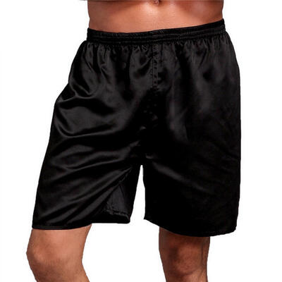

Mens Solid Pajamas Shorts Casual Loose Sleeping Bottoms
