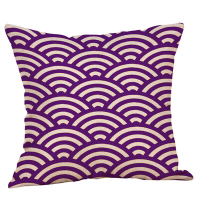 

Siaonvr Mustard Pillow Case Purple Geometric Fall Autumn Cushion Cover Decorative