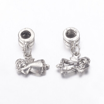 

Alloy European Dangle Beads Lead Free&Nickel Free Gunmetal 24mm Hole 42mm Girl 11x15mm
