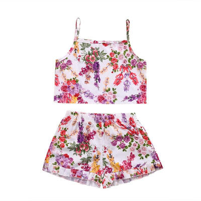 

Kids Baby Girls Clothes Floral Tank Vest TopShorts Bottom 2Pcs Set Summer Fashion Suits