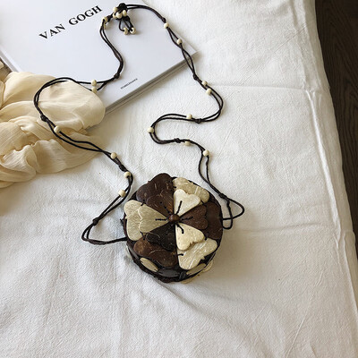 

Summer foreign style mini small bag fashion ethnic coin purse womens bag new 2019 shoulder slung small round bag