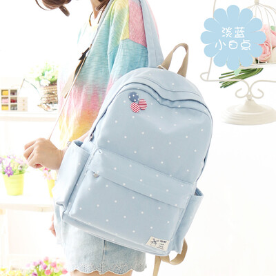 

Canvas bag female backpack primary school junior high school junior high school simple Korean Mori campus backpack tide large capa