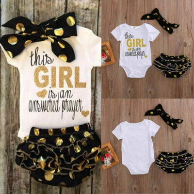 

Newborn Infant Baby Girls Tops Romper Shorts Pants Cotton Outfits Set Clothes