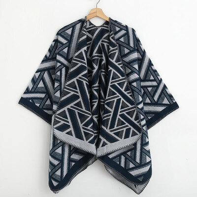 

Joker new diamond-shaped plaid scarf female autumn&winter imitation cashmere new out travel cloak shawl double cloak