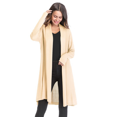 

Toponeto Womens Loose Gradient Solid Knit Cardigan Retro Long Sleeve Coat