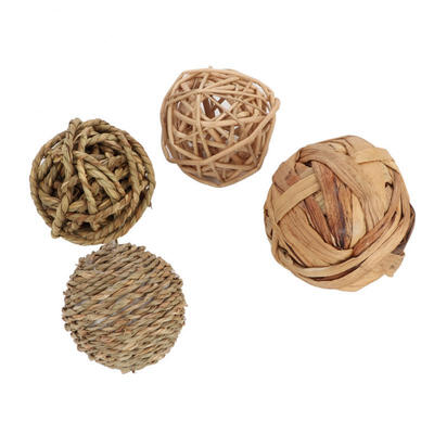 

Greensen 4Pcs Small Animal Activity Toy Pets Chew Balls Bunny Rabbits Guinea Pigs Gerbils