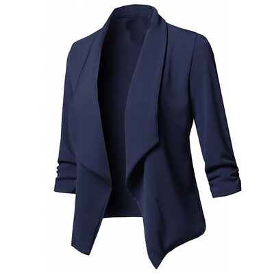 

Roseonmyhand Womens Solid Open Front Cardigan Long Sleeve Blazer Casual Jacket Coat