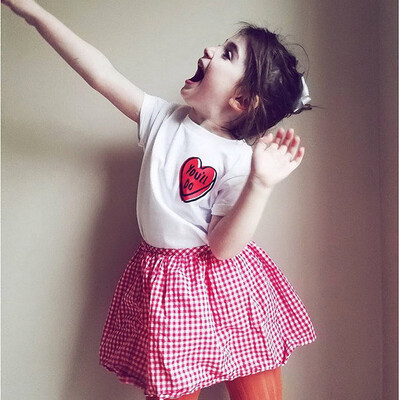 

Newborn Child Baby Boy Girl Short Sleeve Heart Letter Print Tops T-Shirt Clothes