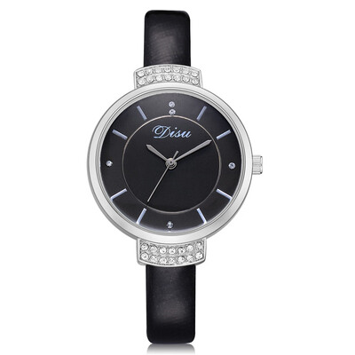 

Womens Watches Fashion Scale Disc Ladies Minimalism Quartz Wristwatch Solid Color Leather Strap Clock Casual Zegarki Damskie