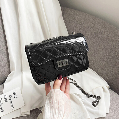 

2019 new wave Korean version of the temperament wild rhombic chain bag female simple atmosphere retro solid color shoulder Messenger bag