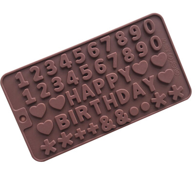 

Happy Birthday" Silicone Cake Decoration Sugarcraft Biscuits Chocolate Fondant DIY Baking Mould Black