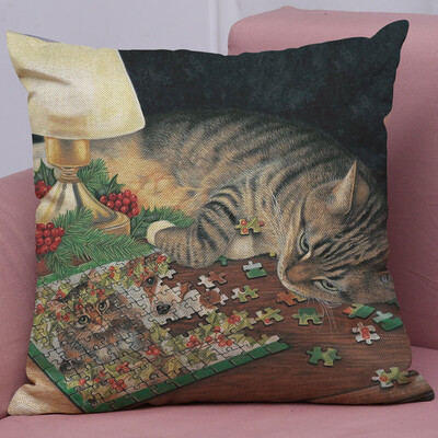 

Tailored New Christmas Cotton Linen Pillow Case Sofa Cushion Cover Home Decor