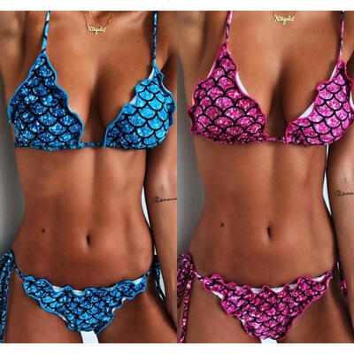

Swimwear Women Padded Bikini Set Bandage Push-Up Swimsuit Bathing Beachwear