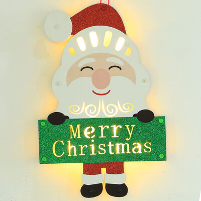 

Tailored Christmas Tree Hanging Ornaments LED Wooden Santa Claus House Hotel Bar Decor