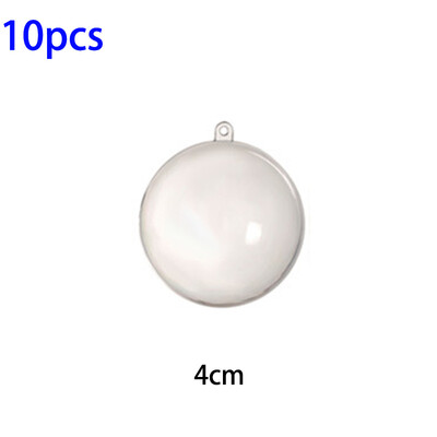 

10xClear Plastic Ball Baubles Fillable Christmas Ornament Hanging Decor Ornament