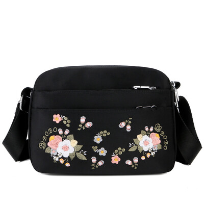 

Embroidery single shoulder bag sport small bag middle-aged mother bag light leisure small cloth bag Oxford cloth bag