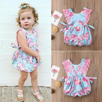 

Newborn Infant Baby Girl Floral Lace Romper Bodysuit Jumpsuit Sunsuit Outfits US