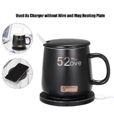 

Intelligent Coffee Mug Warmer Home Use Office 55℃ Constant Cup Desktop Beverage Warmer Heating Plate Charging Plate without Wire