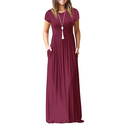 

Pure color long dress