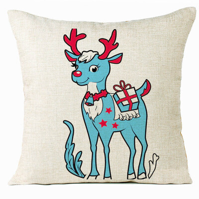 

〖Follure〗Xmas Christmas Elk Sofa Bed Home Decoration Festival Pillow Case Cushion Cover