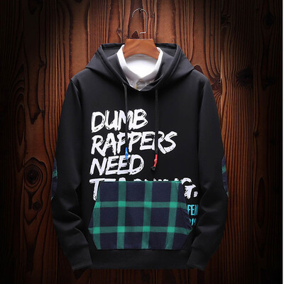 

Toponeto Mens Autumn Winter Hooded Long Sleeved Sweater New Fashion Letter Tops