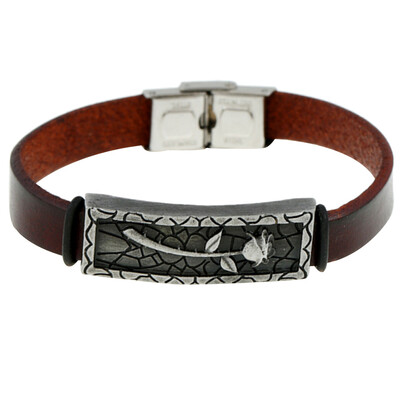 

Romantic Style Lovers Bracelet Retro Embossed Rose Zinc Alloy Leather Bracelets Women Men Easy hook Couple Jewelry Wristband