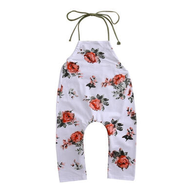 

Fashion Summer Toddler Baby Flower Romper Sleeveless Lace up Jumpsuit Bodysuit