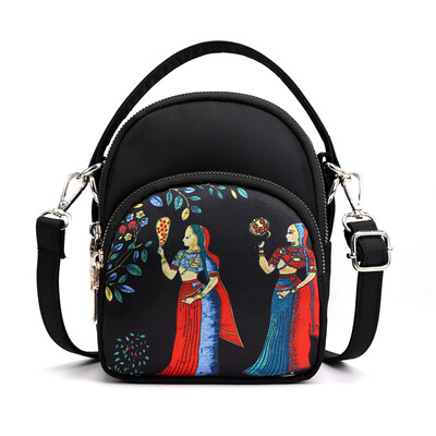 

One-shoulder slanting bag ladys BAG 100 sets portable mobile phone bag keys change Oxford cloth mini-cloth bag