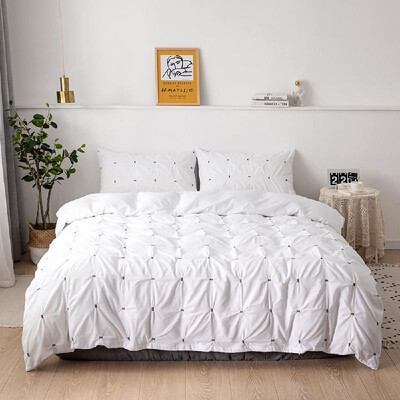 

Noble And Elegant Palace Luxury Style Faddish Sanding Solid Color 15 Squares Three-Piece Suit Quilt Cover Pillowcase Beddings EU-A