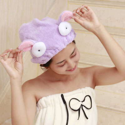 

Cartoon Microfiber Hair Turban Quickly Dry Hair Hat Wrapped Towel Cap Towel Women Hair Towel