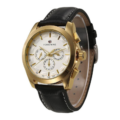 

Forsining Fashion Mens Watches Leather Band Noctilucent Mechanical Movement Waterproof Sports Business Analog Dial Wrist Watch fo