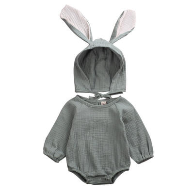 

Cute Newborn Baby Girl Clothes Romper Jumpsuit BodysuitRabbit Ear Hat Outfit