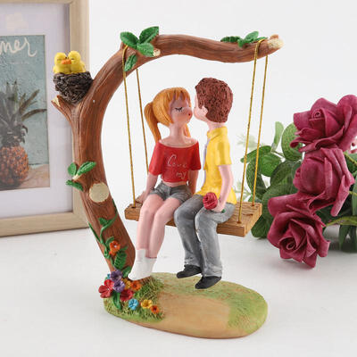 

Greensen Resin Couple Romantic Lovers Swing Figurines Ornaments Desktop Home Decor Wedding Gifts