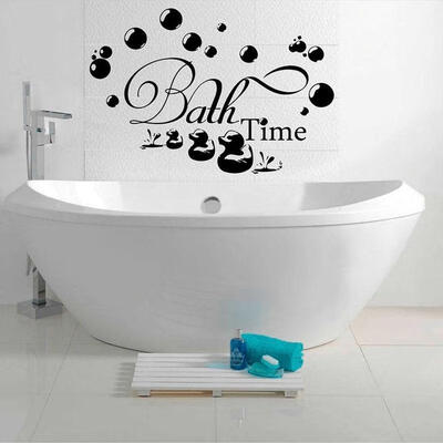 

Black Bath Time Bubbles Soak Relax Wall Stickers Decal Bathroom Home Art Decor DIY